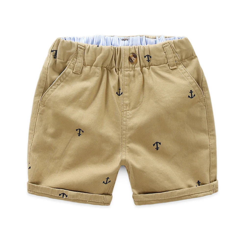 Детские летние брюки, детские штаны для маленьких мальчиков и девочек, свободные шорты, пляжные штаны с якорем, 90-140