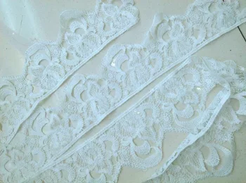 

10mm Wide Gorgeous White Milk Silk Embroidered Lace Fabric Trim (Lace Ribbon) Lace Trimming For Skirt DIY Crafts