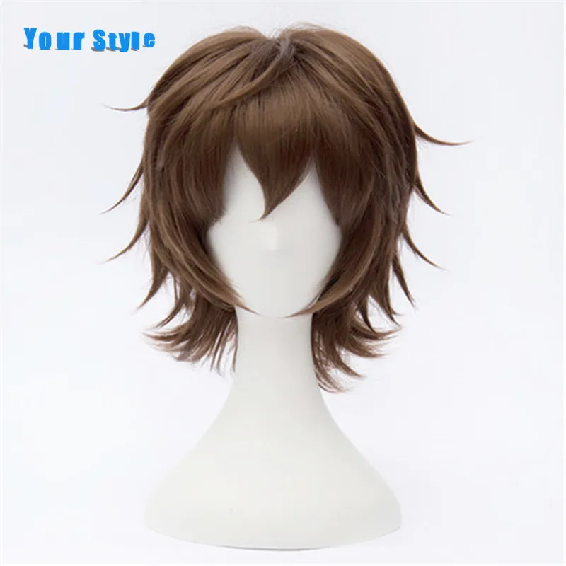Your Style Short Brown Boy Mens Cosplay Hair Wigs Male Party Costume Synthetic Heat Resistant