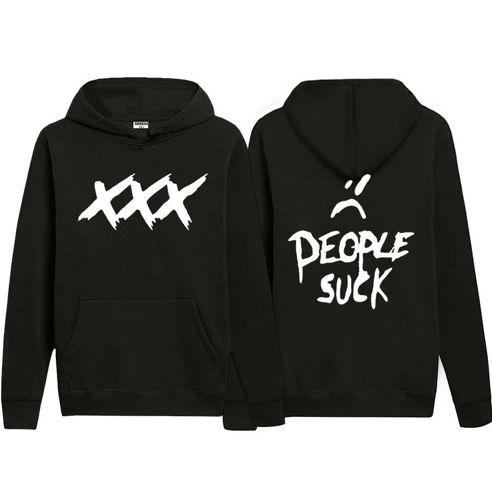 

Hip Hop xxxtentacion Hoodies Men Women PEOPLE SUCK Print Pullover Sweatshirt Harajuku XXX Loose Sudaderas Fleece Streetwear Tops