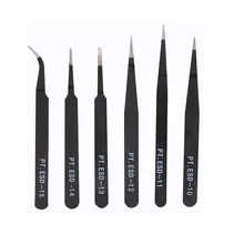 6 шт. ESD Профессиональный высокоточный пинцет с покрытием антистатический антимагнитный для ювелирных изделий электронный компонент пайки