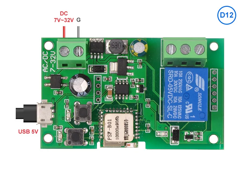 Sonoff переключатель Wi-Fi беспроводной модуль реле умный дом автоматизация для доступа к компьютеру dc5V/12 В 24 В 32 В толчковой/самоконтрящаяся IOS
