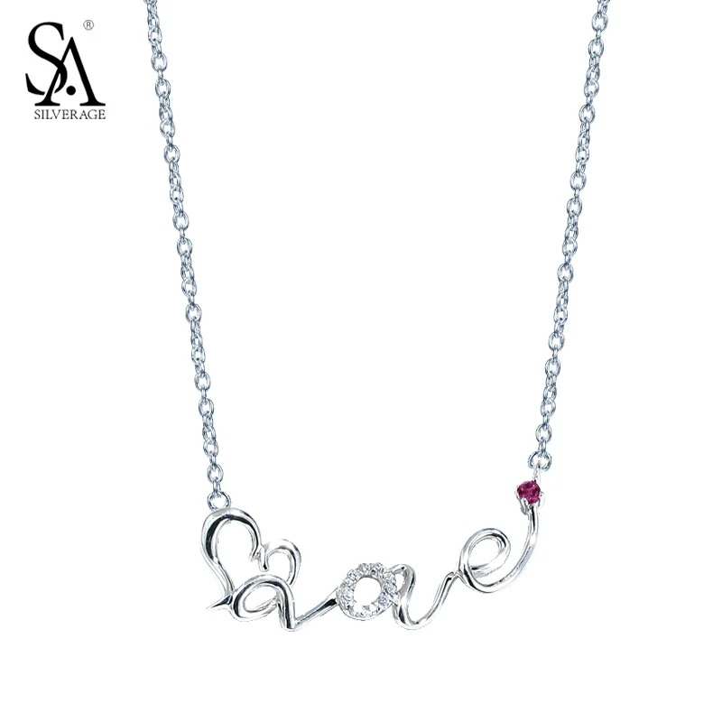 Sterling Silver Jewelry 925 Necklaces For Women Letter LOVE Romantic Holiday Gift Girl Friend | Украшения и аксессуары