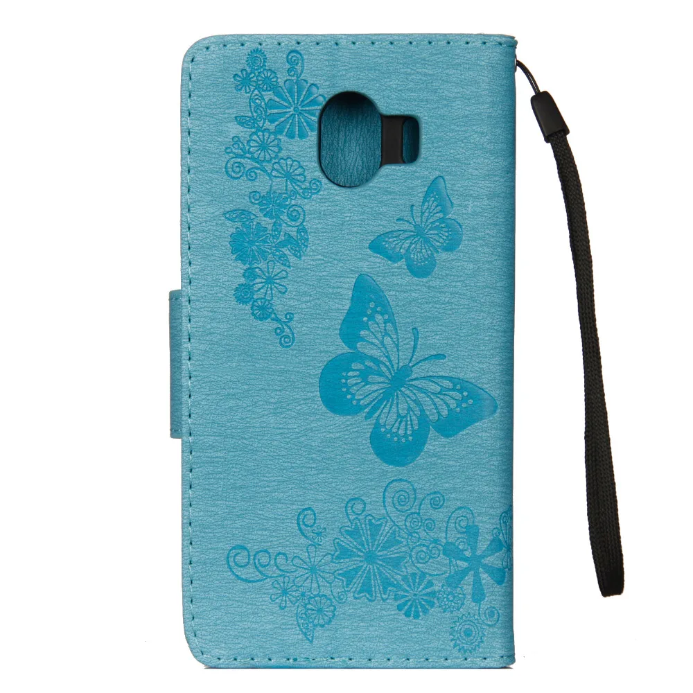 Retro Printing Butterfly Wallet Flip PU Leather Strap Stand Case For SAMSUNG Galaxy J4  J4 Plus 2018 Magnetic Phone Cover Capa (35)