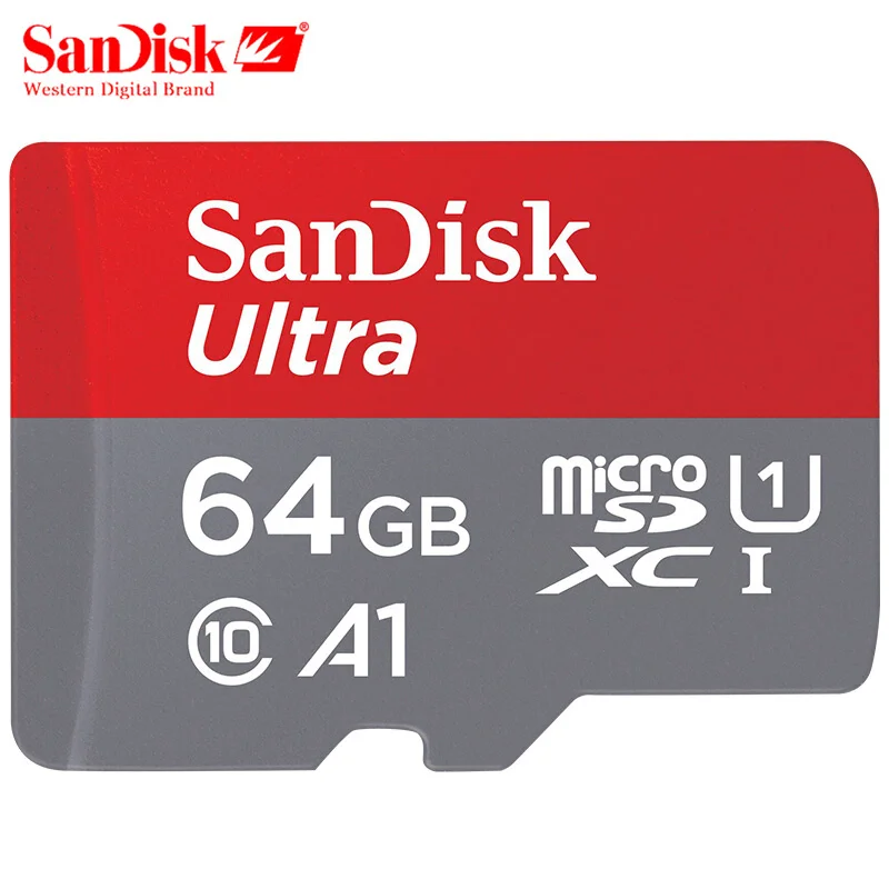 Sandisk A1 флэш-карта памяти 128 Гб 64 ГБ 32 ГБ оперативной памяти, 16 Гб встроенной памяти Micro SD карты Class10 100 МБ/с. карты памяти Microsd карта флеш-карты памяти TF 32 ГБ для samrtphone день студенты для настольного компьютера - Емкость: 64gb