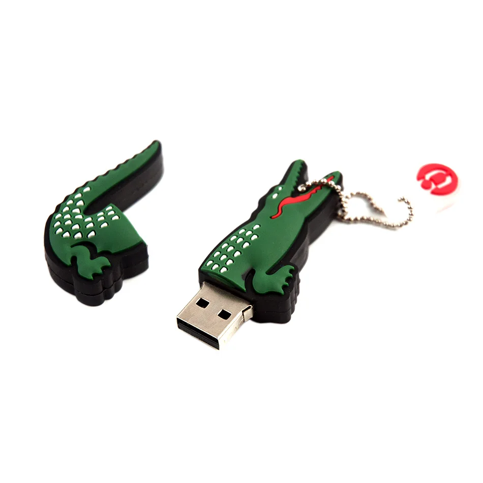 Модель Alligator usb флэш-накопитель 4 ГБ 8 ГБ 16 ГБ 32 ГБ 64 ГБ usb флеш-накопитель usb, 128 Гб мультфильм крокодил Подарочная флешка