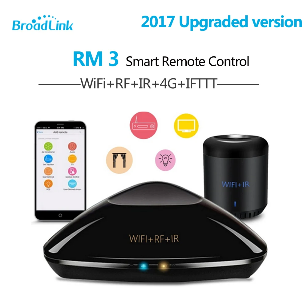 

Broadlink RM3 RM Pro Mini 3 Black Bean Smart Home Automation Universal Wifi Switch WiFi/IR/RF Controller Domotica RM03 RMPro SC1