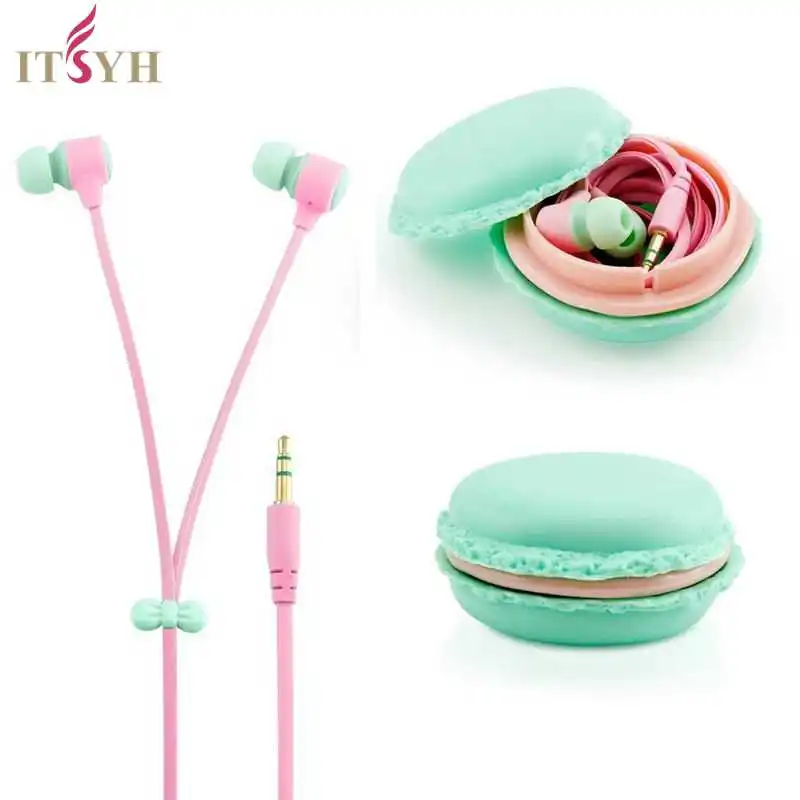 ITSYH милые вкладыши Музыка наушники без mircrophone Macarons дизайн проводные для девочек
