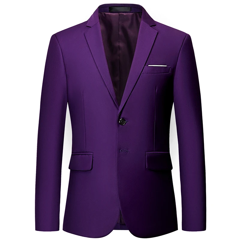 Чистый цвет мужской осенне-зимний костюм куртка разноцветный Выбор Модный деловой свадебный банкет мужской костюм приталенное элегантное пальто