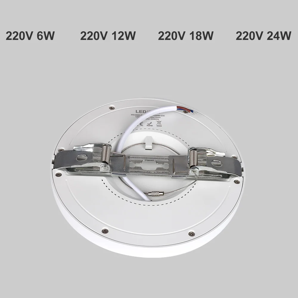 Потолочный светильник 5 Вт, 6 Вт, 12 Вт, 18 Вт, 24 Вт, монтируемый на поверхности, круглый/квадратный панельный светильник, точечный светильник, 220 В, 230 В, 240 В