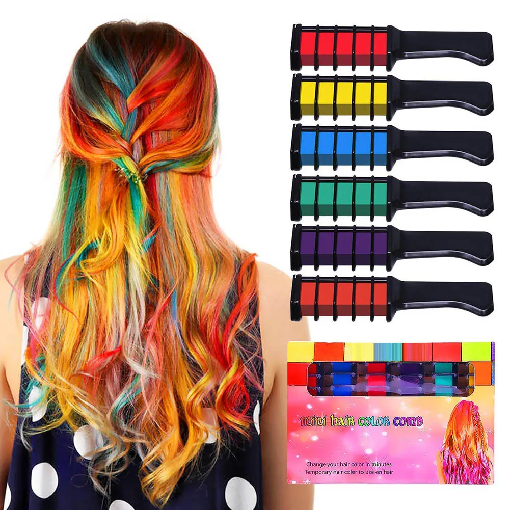 

High Quality Temporary Hair Color Chalk Combs Kit Girls Party Cosplay Halloween Hair Salon Dyeing