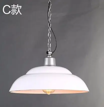 Белый 220 В E27 Винтаж Loft 2 бар подвесной светильник американский стиль цепь железа подвесной светильник Диаметр 40 см - Цвет корпуса: Белый
