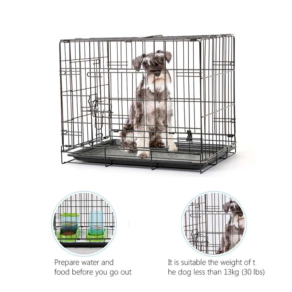 

24-Inch Double Pet Playpen Crate Iron Fence Puppy Kennel House Exercise Training Puppy Kitten Space Dog Gate Supplies For Rabbit