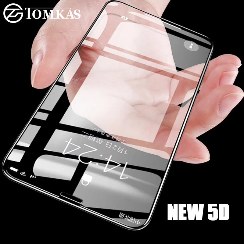 Закаленное стекло TOMKAS 5D с закругленными краями для iPhone X 10 7, защитные пленки для iPhone X 7, 6, 6 S, 8 Plus, 6 S, защитная стеклянная пленка