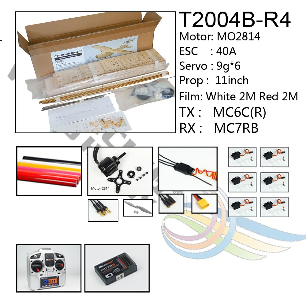 Balsawood RC самолет Cessna 152 Летающая модель самолета 1200 мм Лазерная резка самолет электрический пульт дистанционного управления RC самолет комплект T20 - Цвет: T2004B-R4