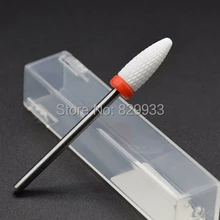 Флейм белый тонкий жесткий циркониевый керамический фрезы для ногтей Инструменты Стоматологическая красота уход за ногтями салон Электрический Маникюр Педикюр Дрель