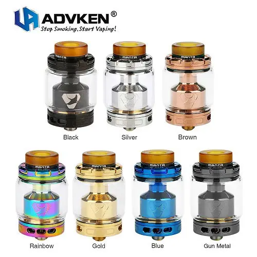 

Original Advken MANTA RTA 5ml Atomizer Tank with Dual Coil Design & Top Refill System E-cigarette Vape MANTA RTA Atomizer