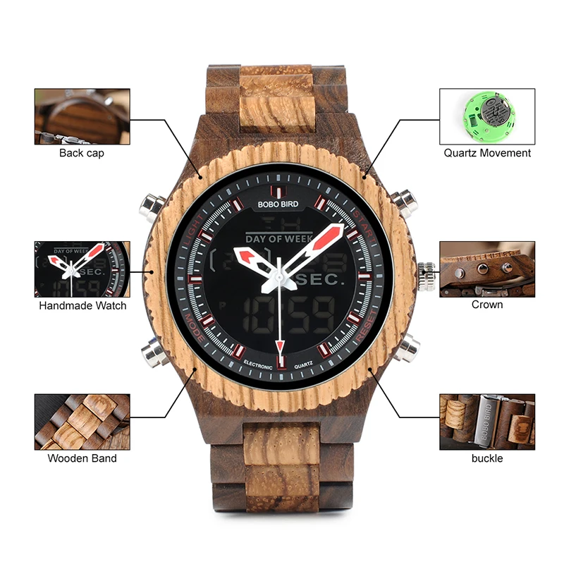 P02-3Men's watch wood