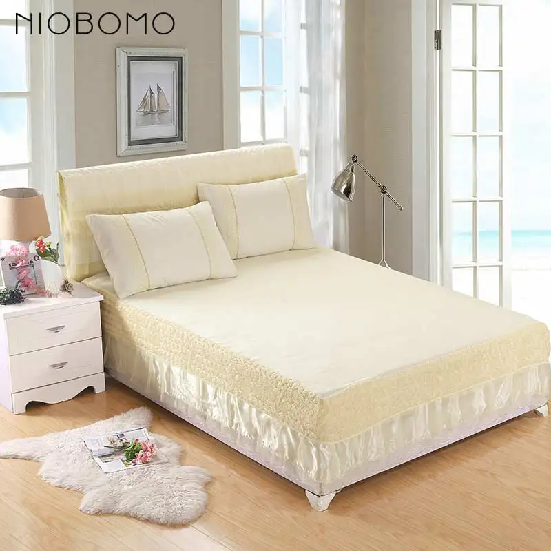 NIOBOMO Nordic Bedding Skirt Soft Single Double Bed Skirt Cover