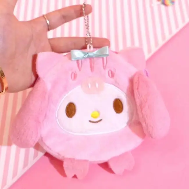 Sanrio, Hello Kitty My Melody Cinnamoroll Pom pomparin плюшевые сумки для монет Kawaii милый кошелек карта брелок сумка для девочек Подарки