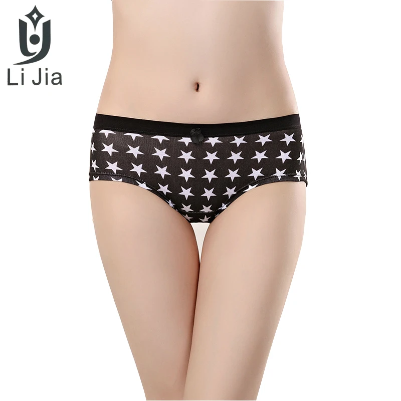 

1PCS Underwear Woman Low Waist Five-pointed Star Pattern Fashion Sexy Lingerie Woman Comfortable Breathable Boyshort Sexy Pantie