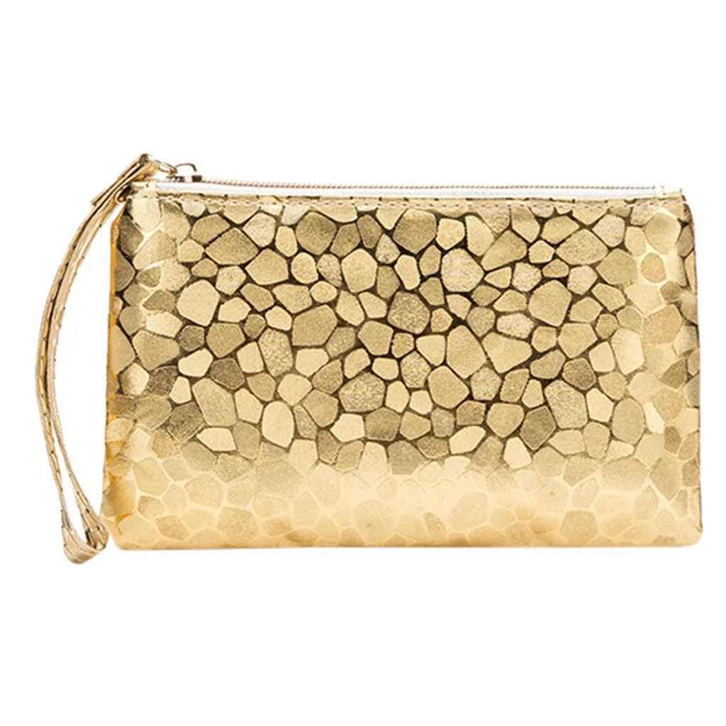 

New 2020 Leather Women Wallets Stone Pattern Woman Sequin Clutch Bag Sweet Lady New Small Wallet Small Bag Coin Purse Purse