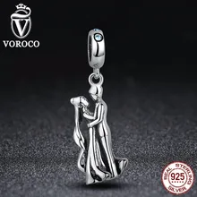 2016 Cristales de Moda Plata de Ley 925 Colgante de Los Encantos cupieron Las Pulseras Pandora Collar de Regalo de Boda Del Amante C026