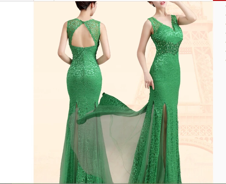 MJ445 Длинные вечерние платья vestido de festa Longo com Renda