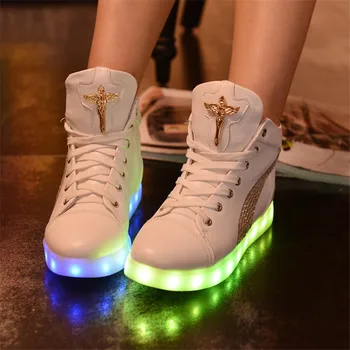 

Spring and summer colorful light shoes USB charging LED lights luminous shoes flash fluorescent shoes couple sports shoes