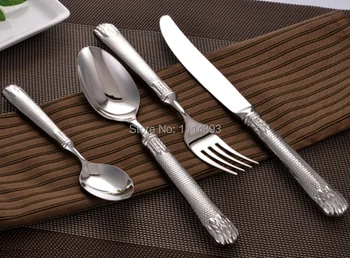 

1046 Forged 18-10 Stainless steel Cutlery set 24pcs / Flatware set of Restaurant or Hotel / Dinner Knife,fork,spoon/ Tableware