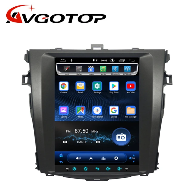 

AVGOTOP Android 9.0 vertical screen Car Multimedia Tesla DSP GPS NAVIGATION Radio player for Toyota Corolla 2008-2013