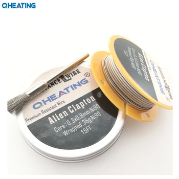

Qheating Newest NI90 fused clapton heating wire 5m/roll Prebuilt metal box pack for DIY atomizer rda rba