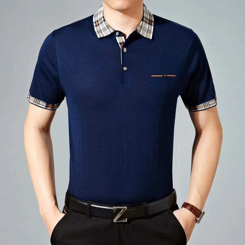 The 2016 Summer men's short sleeved polo shirt business pure color