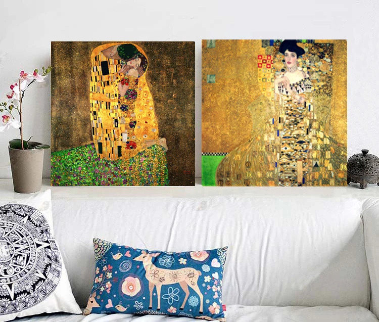 eerste transmissie Elasticiteit Canvas Portrait Painting Mural Portrait Of Adele Bloch-bauer I 1907 The  Kiss By Gustav Klimt Imagich Version Reproduction - Wall Stickers -  AliExpress