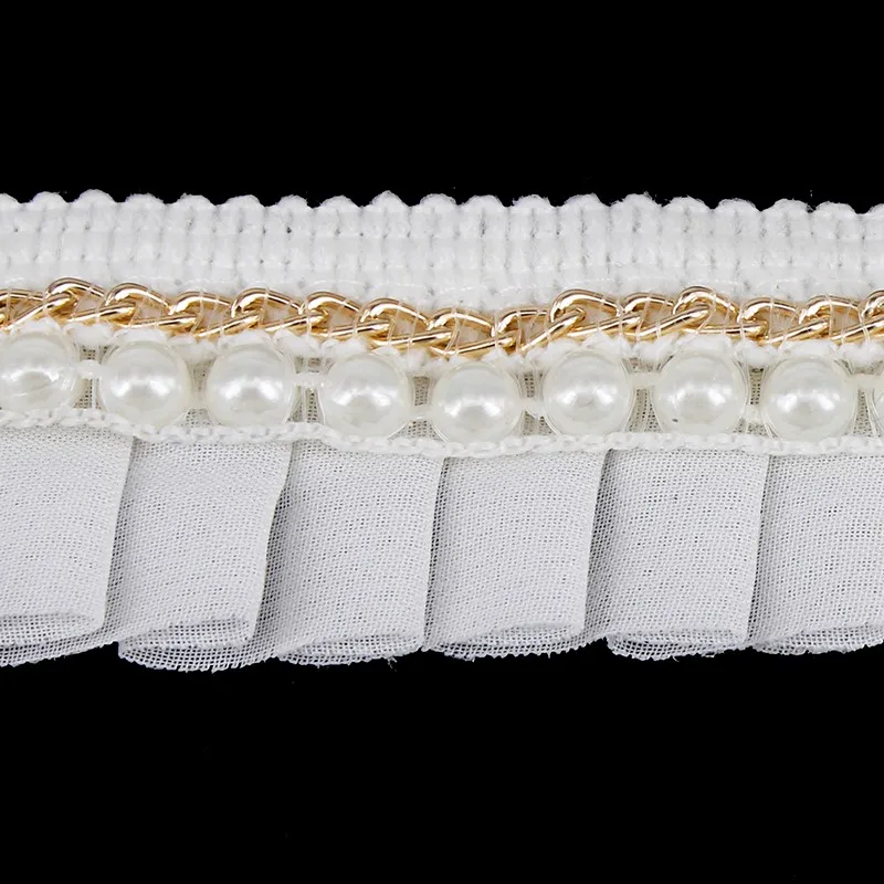 20yards-3cm-Width-Braided-Fake-Pearl-Beads-Golden-Metal-Chain-Decorated-Lace-Ribbon-Trim-For-DIY