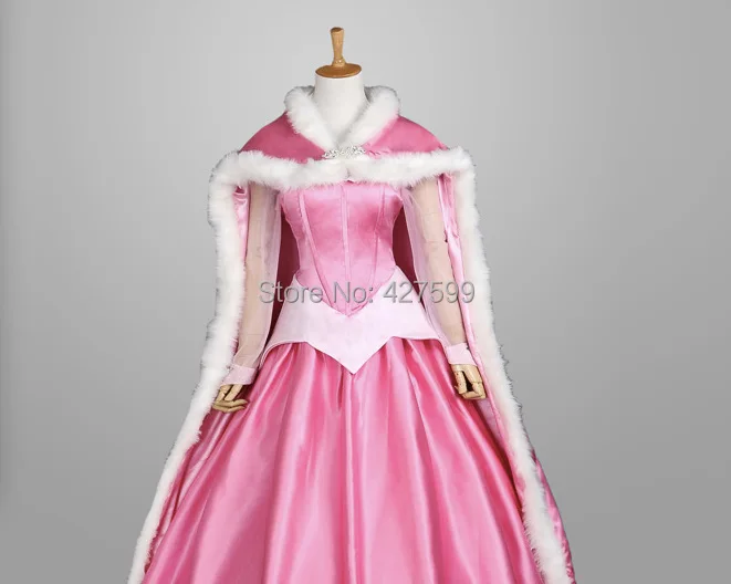 Розовое платье Авроры принцессы Спящей красавицы, карнавальный костюм с накидкой, платье принцессы