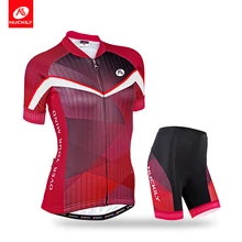 NUCKILY Лето Женская Женская велосипедная майка и шорты набор элегантность дизайн крутая Максимальная велосипедная одежда GA012GB012