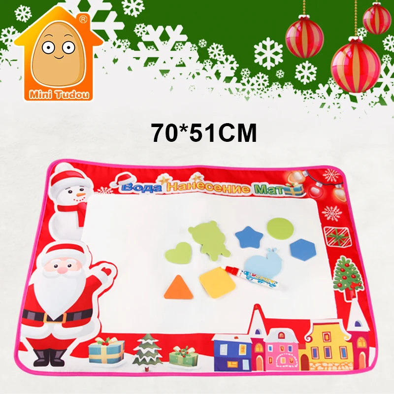 

MiniTudou 70X51cm Russian New Water Drawing Mat With Magic Pen Doodle In Drawing Toys Board For Russian Baby Kids Christmas Gift