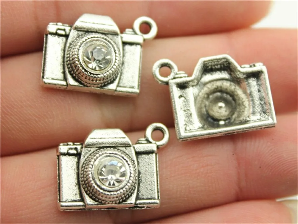 WYSIWYG 8pcs 20x16mm Camera Charm Pendant Antique Silver Camera Charm