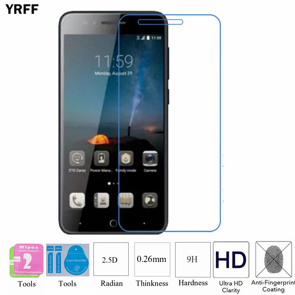 

2PCS 2.5D 0.25mm 9H Tempered Glass Screen Protector Protective Film For ZTE Blade A612 A602 A530 Free Tools