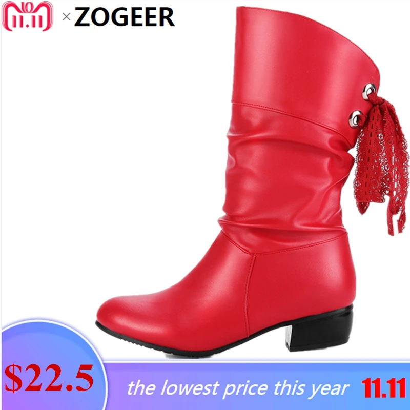 

Plus size 47 New Winter Woman Snow Boots Black Red White Waterproof Ankle Boots For Women Full Fur Casual Low Heels Shoes Woman