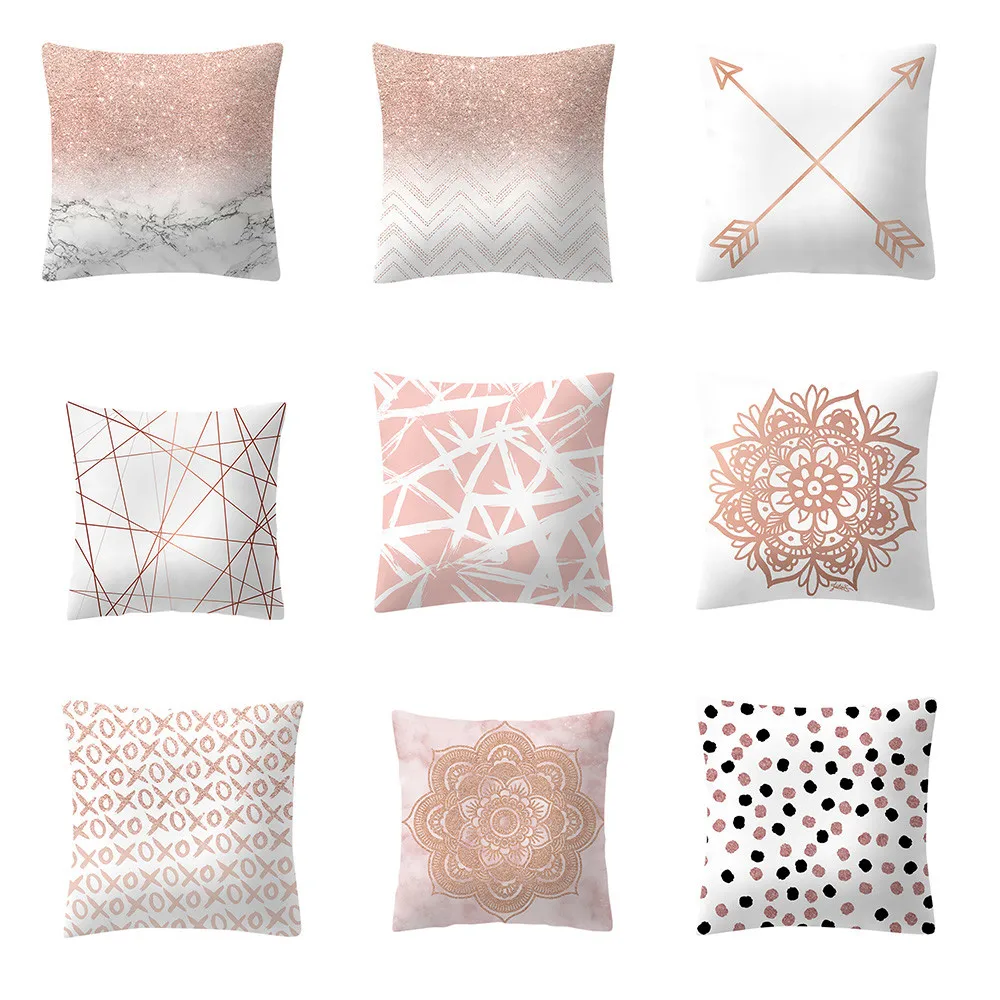 2018 New Rose Gold Pink Throw Pillow Case Decorative