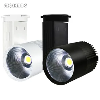 

Free Shipping High Quality LED Track Light White Black Shell 30W COB Track Light 2-Wire Connector AC85-265V LED Track Lighting