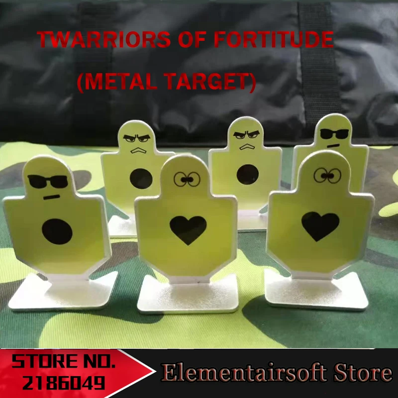 

Element 6Pcs/Set Metal Warriors of Fortitude Pistol Shooting Small Target For Airsoft Shooting Practice Target Mount EX118
