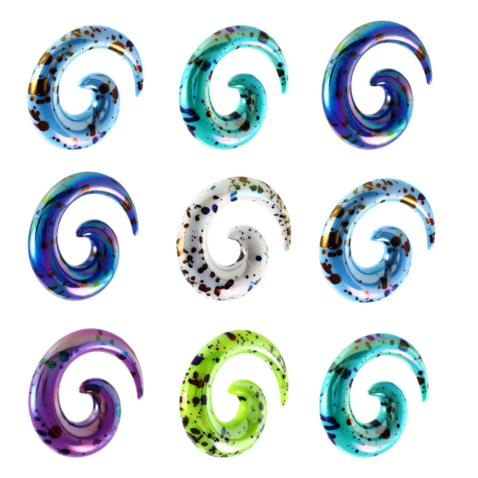 Buy 1PC Acrylic Ear Tapers Spiral Ear Stretching Swirl