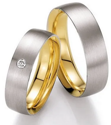 Роскошный пользовательский комфорт подходит золотое покрытие здоровья белого золота Цвет Свадебные кольца наборы для него и ее
