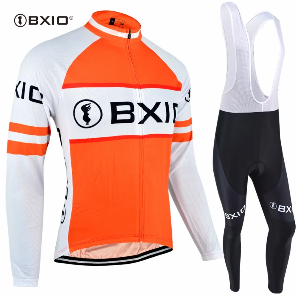 

BXIO Winter Thermal Fleece Cycling Jersey Sets Long Sleeve Bike Clothing Equipacion Ciclismo Cycle Clothes Top Rate BX-0109O-014