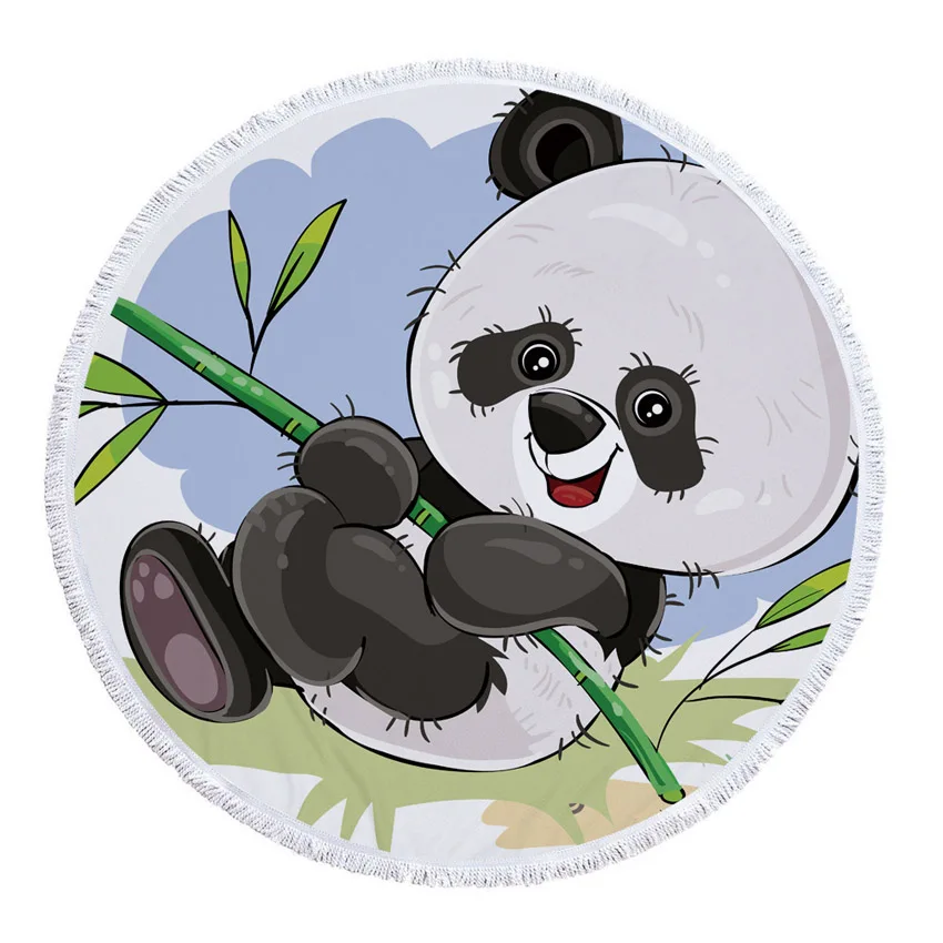 Летнее плотное пляжное полотенце из микрофибры, банное полотенце с рисунком панды, богемное милое полотенце - Цвет: Panda 3