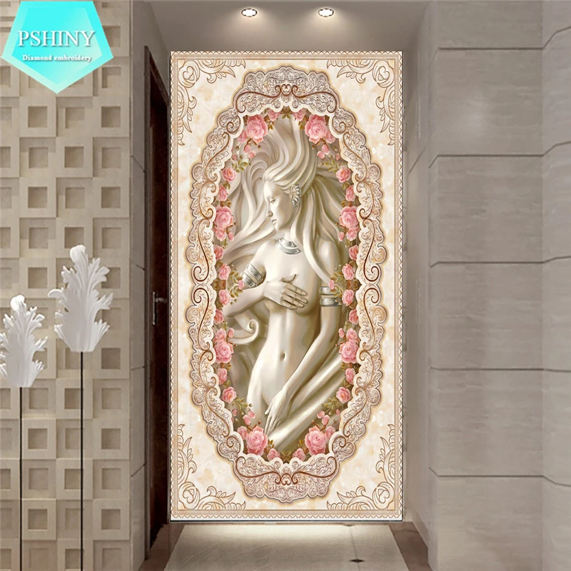 

PSHINY NEW 5D DIY Diamond embroidery relief sculpture Beauty Portrait Full Square rhinestone mosaic Diamond Painting cross stich