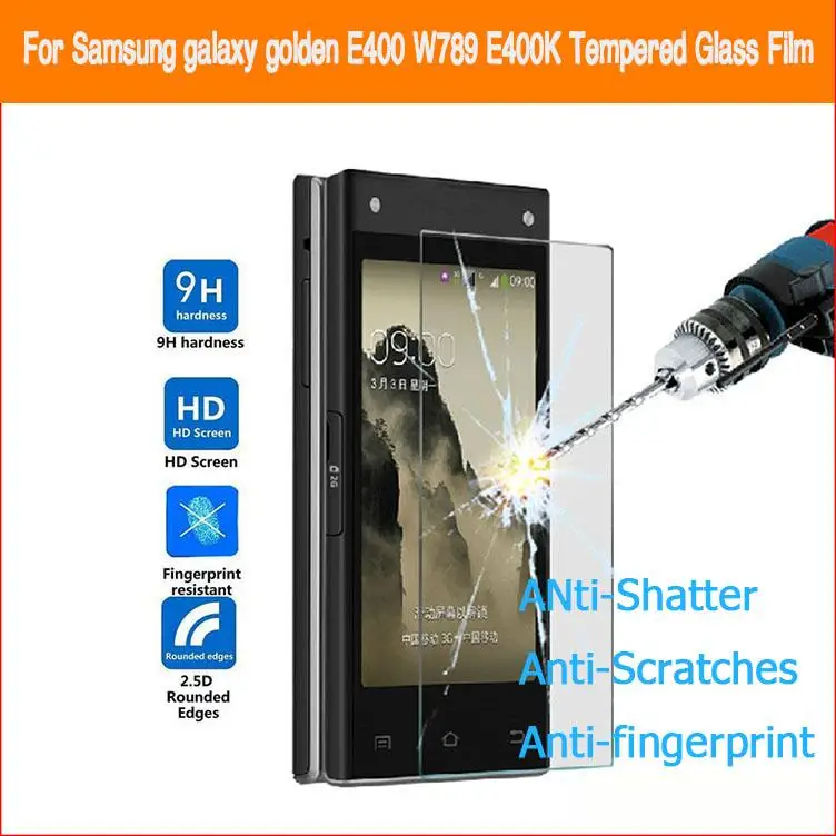 0 26 мм пленка из закаленного стекла для Samsung Galaxy Golden E400 W789 E400K 3 7 &quotанти-осколочная